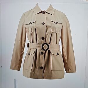 Dennis Basso Water Resist 4-Pocket Safari Trench Medium A392453C